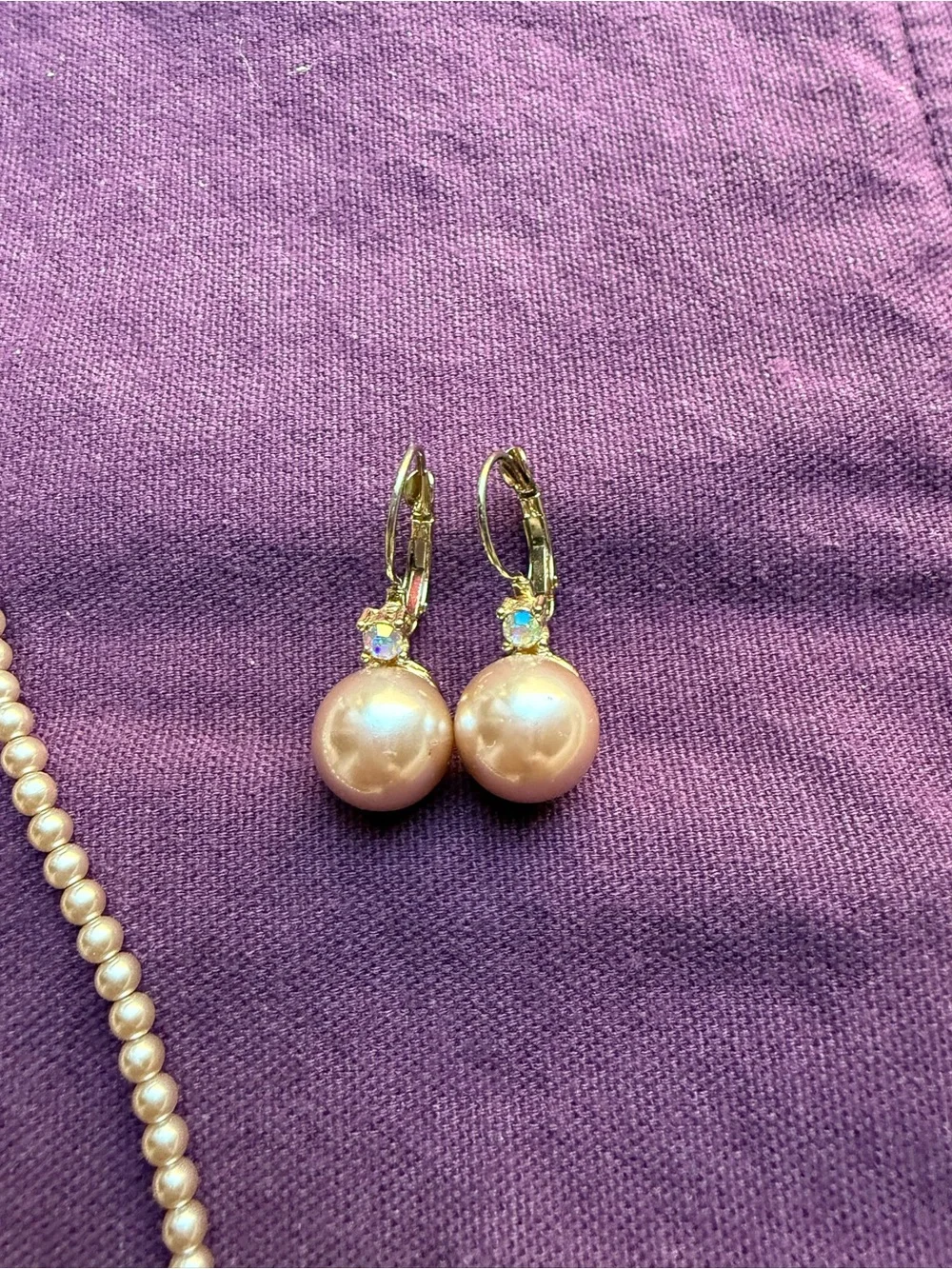 Pearl Cluster Statement Necklace and Earrings Set - Champagne Pearls